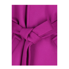Boxy Belted Coat in Wool in Purple