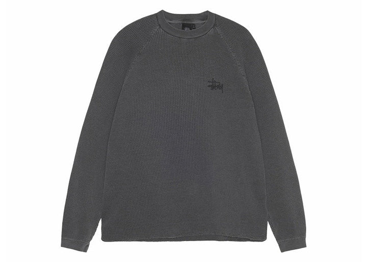 Stussy Raglan Thermal L/S Crew Washed Black