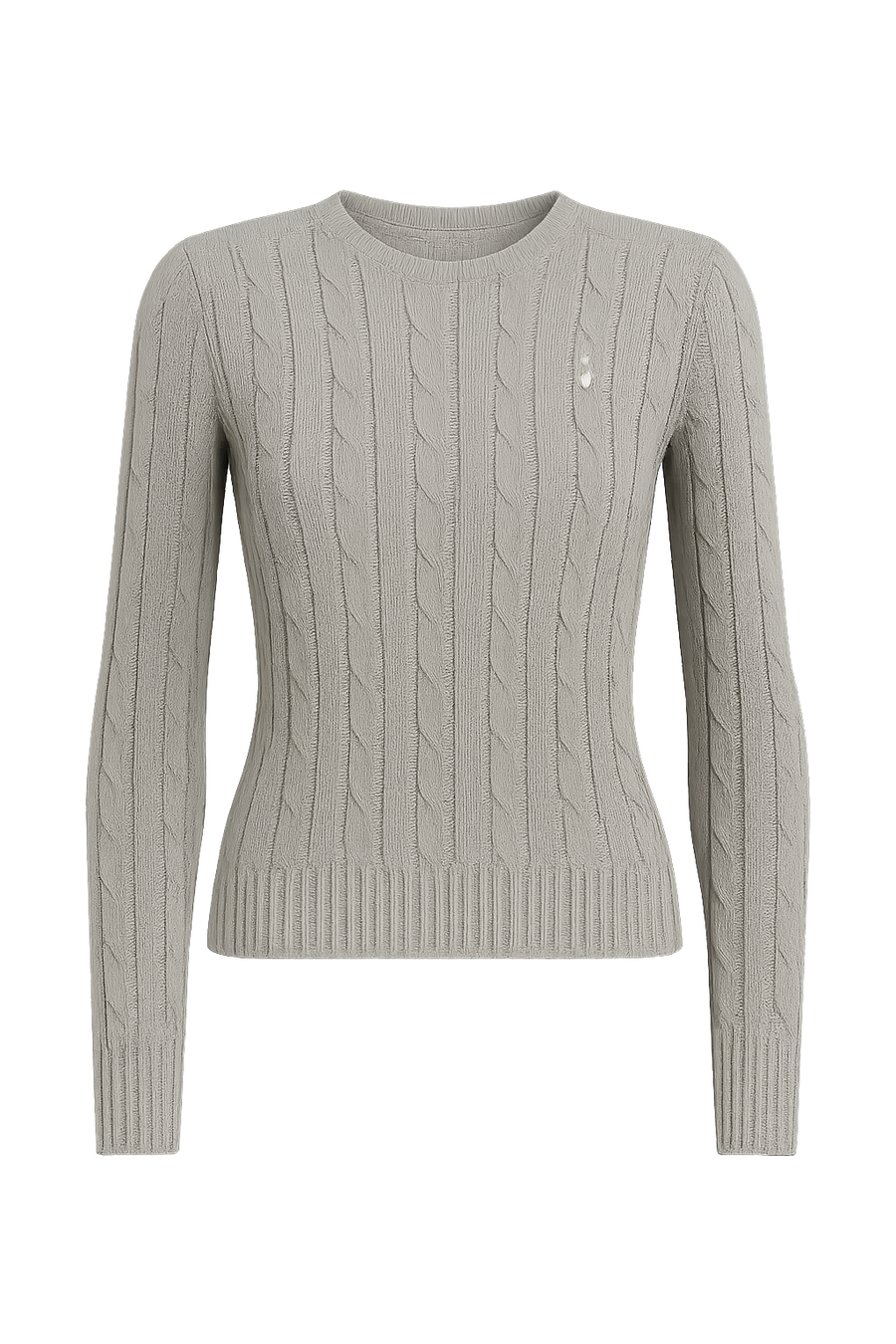 Polo Ralph Lauren Cable-Knit Cotton Crewneck Sweater Fawn Grey Heather
