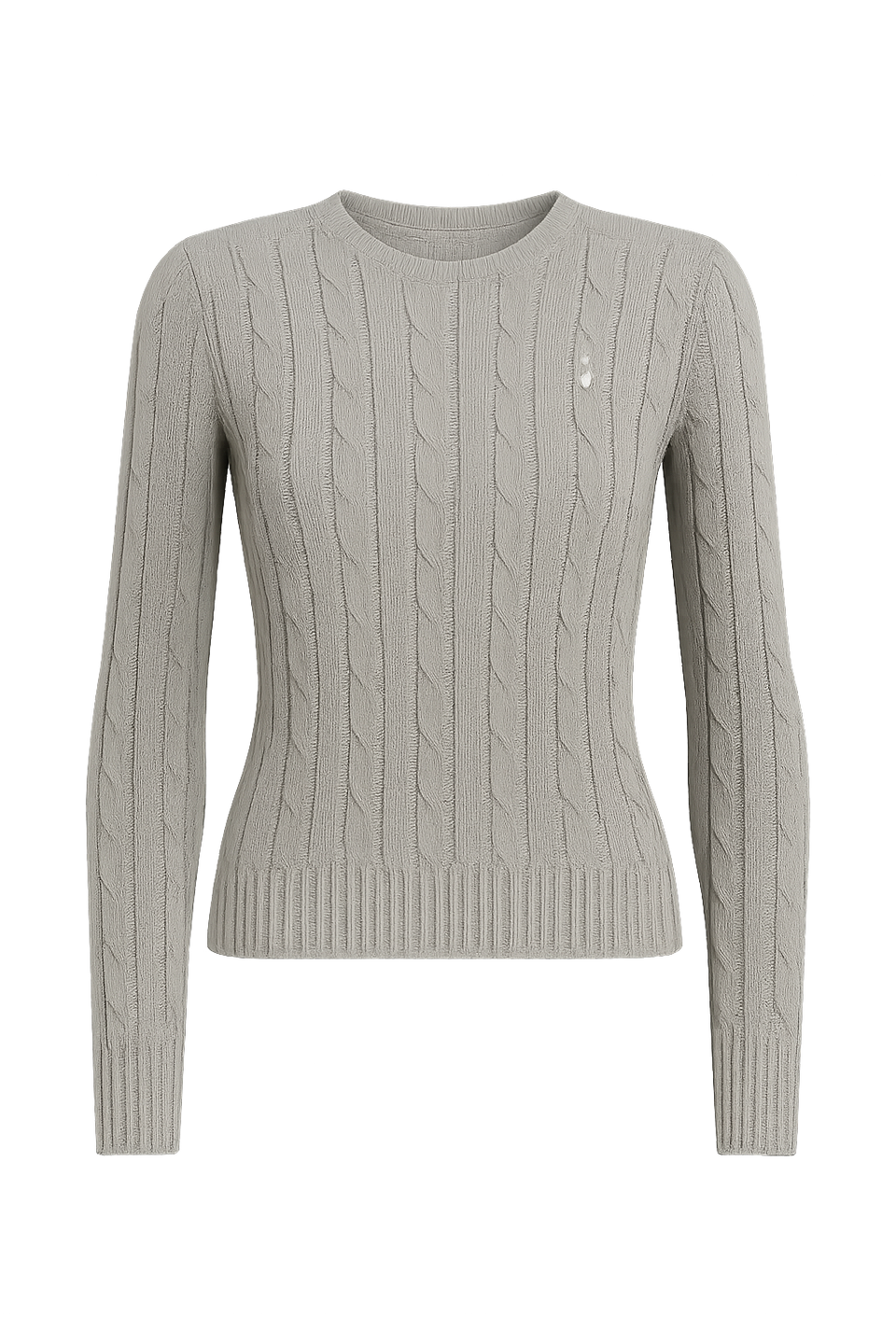 Polo Ralph Lauren Cable-Knit Cotton Crewneck Sweater Fawn Grey Heather