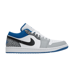 Air Jordan 1 Low Light Grey And Dark Marina Blue