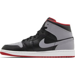 Air Jordan 1 Mid Black/Cement Grey-Fire Red-White
