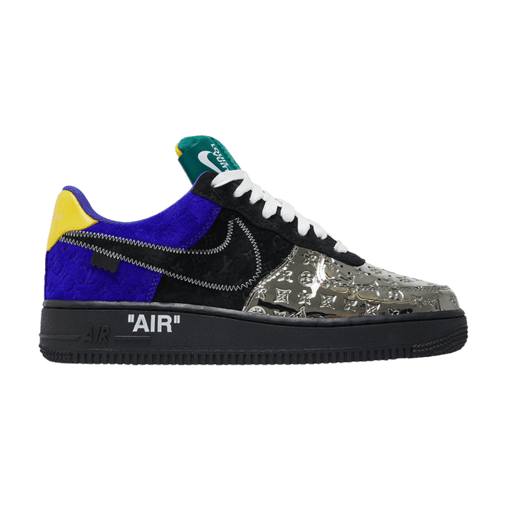 LOUIS VUITTON NIKE AIR FORCE 1 LOW BY VIRGIL ABLOH BLACK METALLIC SILVER