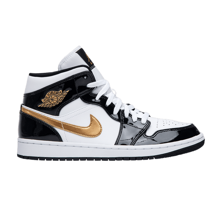 Air Jordan 1 Mid Patent SE Black Gold