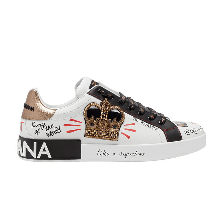Dolce & Gabbana Portofino Printed Crown Embroidery Patch - White