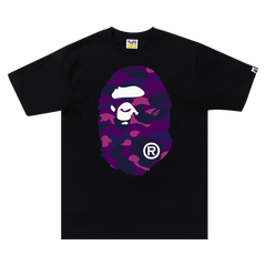 COLOR CAMO BIG APE HEAD T-Shirt BLACKPURPLE