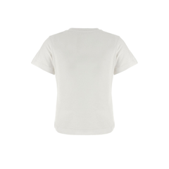 White Embroidered Cursive Logo Cotton T-Shirt