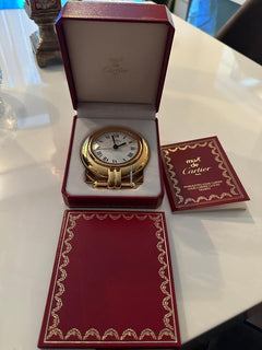 Cartier Desk Clock Cartier Pendulettes Réveil Masa Saati – Altın Kaplama Quar