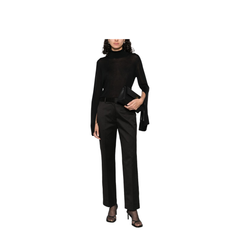 Slit Sleeve Turtleneck Black