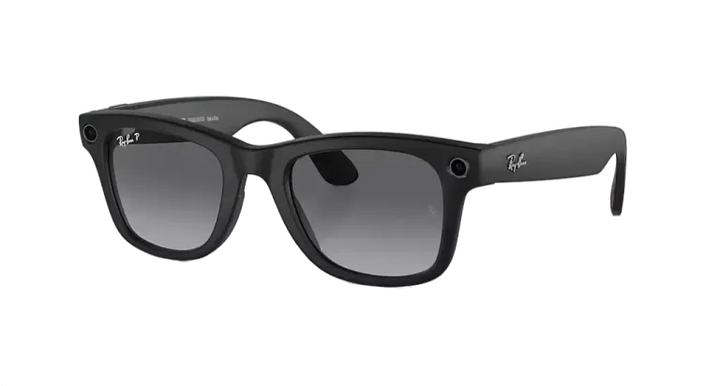 Ray Ban Meta Smart Glasses - Wayfarer Matte Black Graphite Lenses