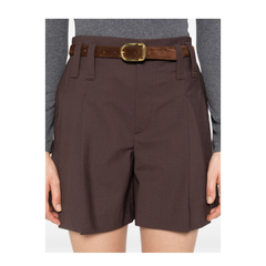 Formal Shorts with Monili in Cocoa