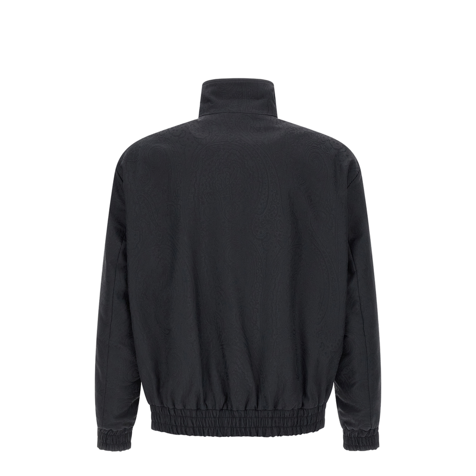 Arnica Motif Turtleneck Jacquard Jacket - Navy
