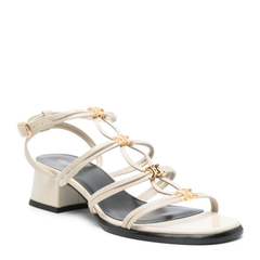 Buckle-Fastening Ankle Strap Low Block Heel