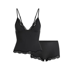 Fits Everybody Lace Triangle Cami and Boy Short Set