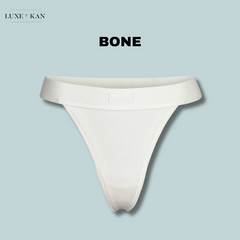 SKIMS Ribbed stretch-cotton thong