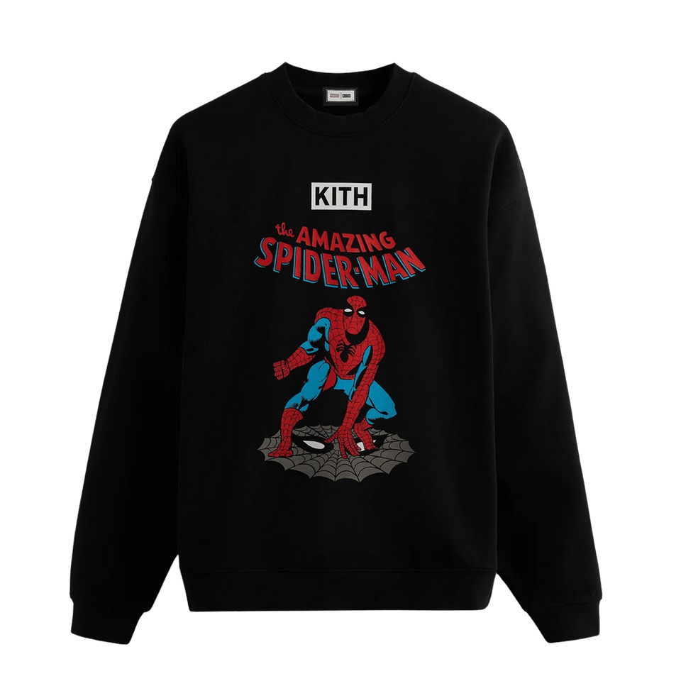 Kith For Spider-Man Allies Vintage Crewneck Black