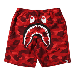 BAPE Color Camo Shark Beach Shorts Red