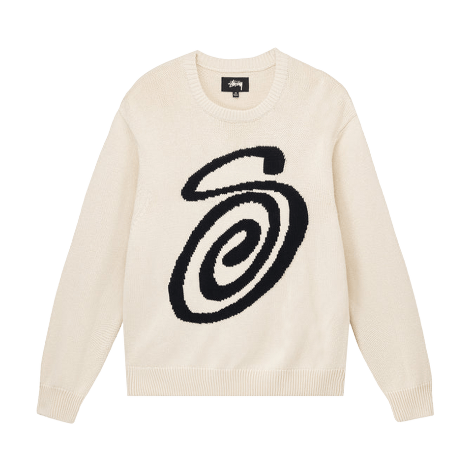 Stussy Curly S Sweater Natural