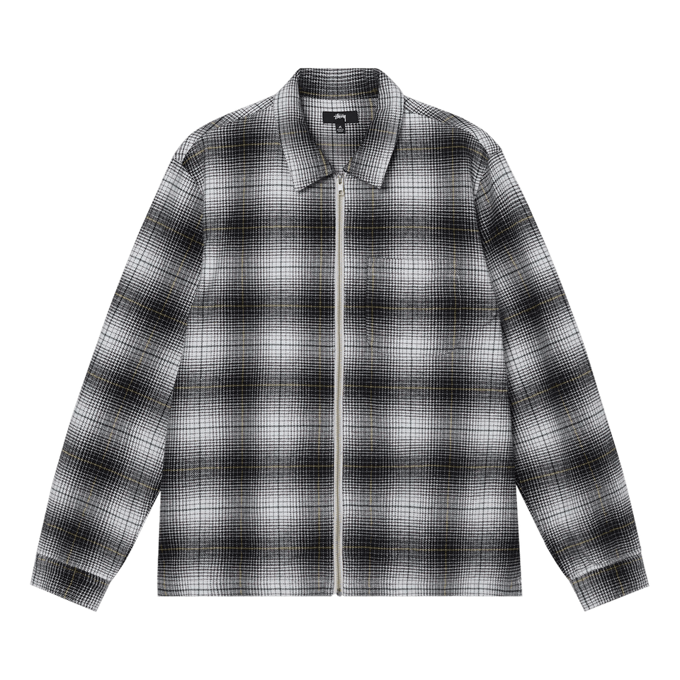 Stussy Paul Shadow Plaid Zip Shirt Black