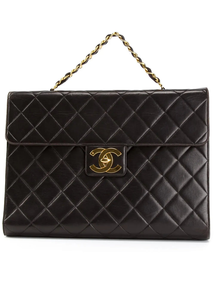 quilted classic flap jumbo brief case