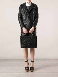 quilted classic flap jumbo brief case