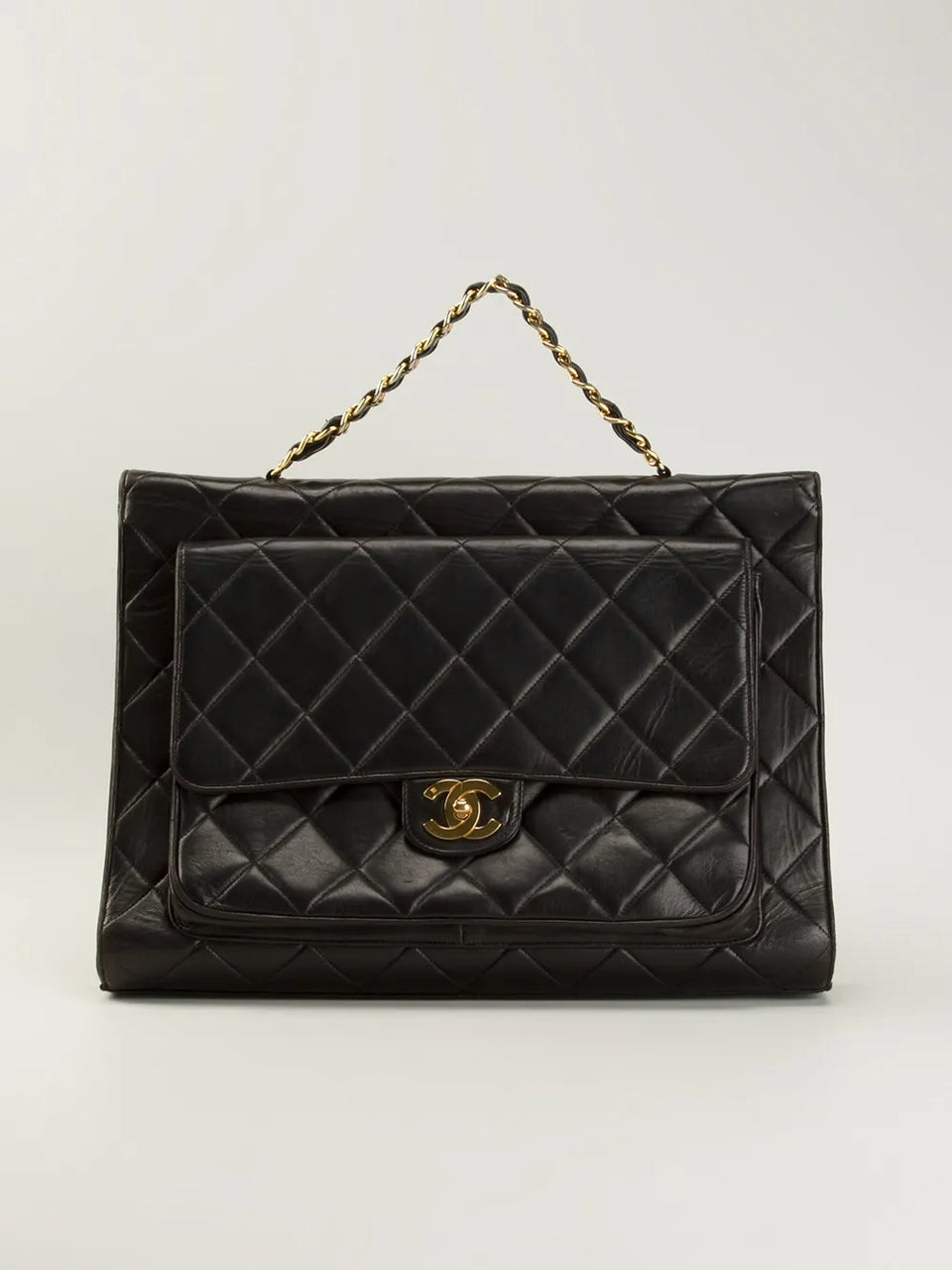 quilted classic flap jumbo brief case