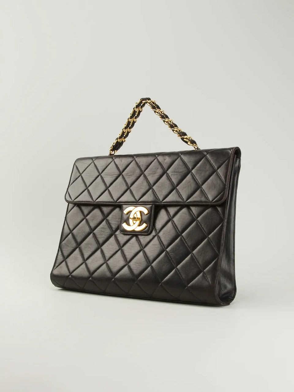quilted classic flap jumbo brief case