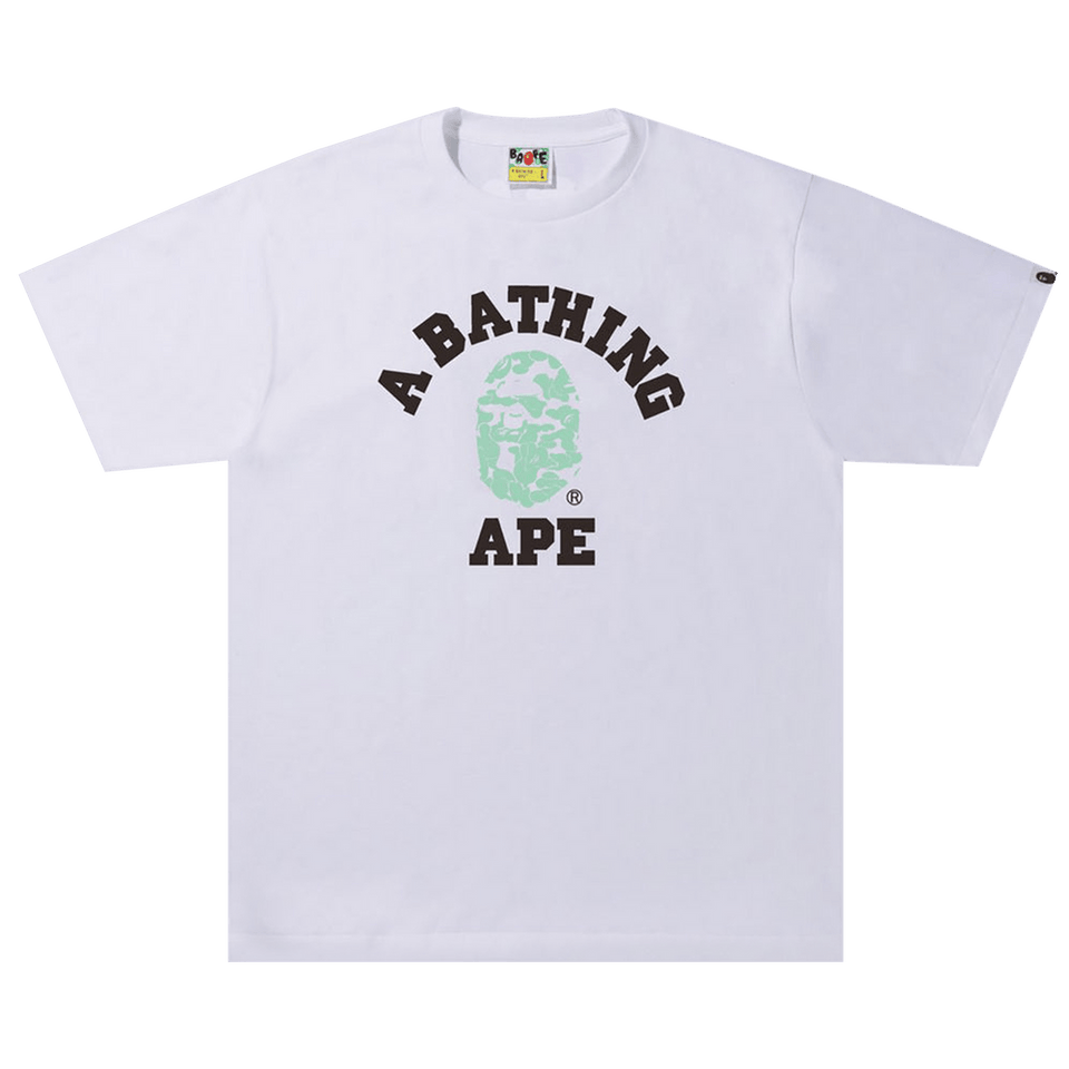 BAPE Text Code Camo College T-Shirt White