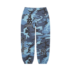 Supreme x New York Yankees Kanji Sweatpant Blue Camo