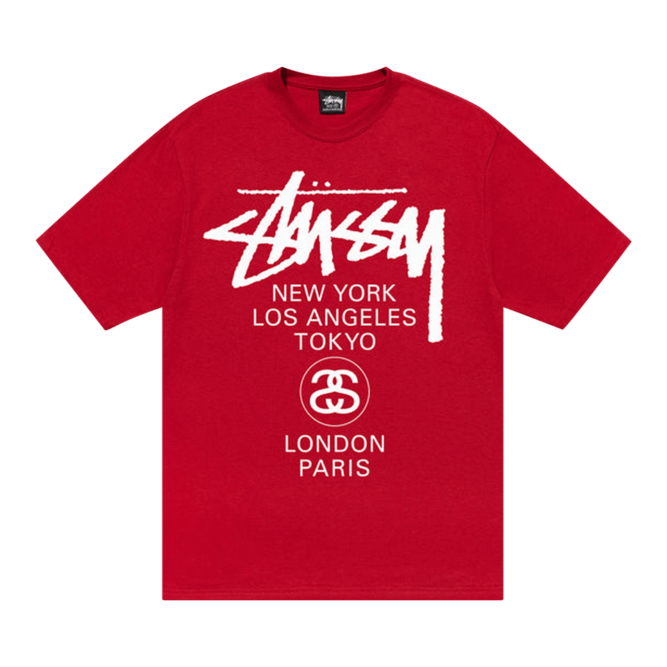 Stussy World Tour T-Shirt Dark Red