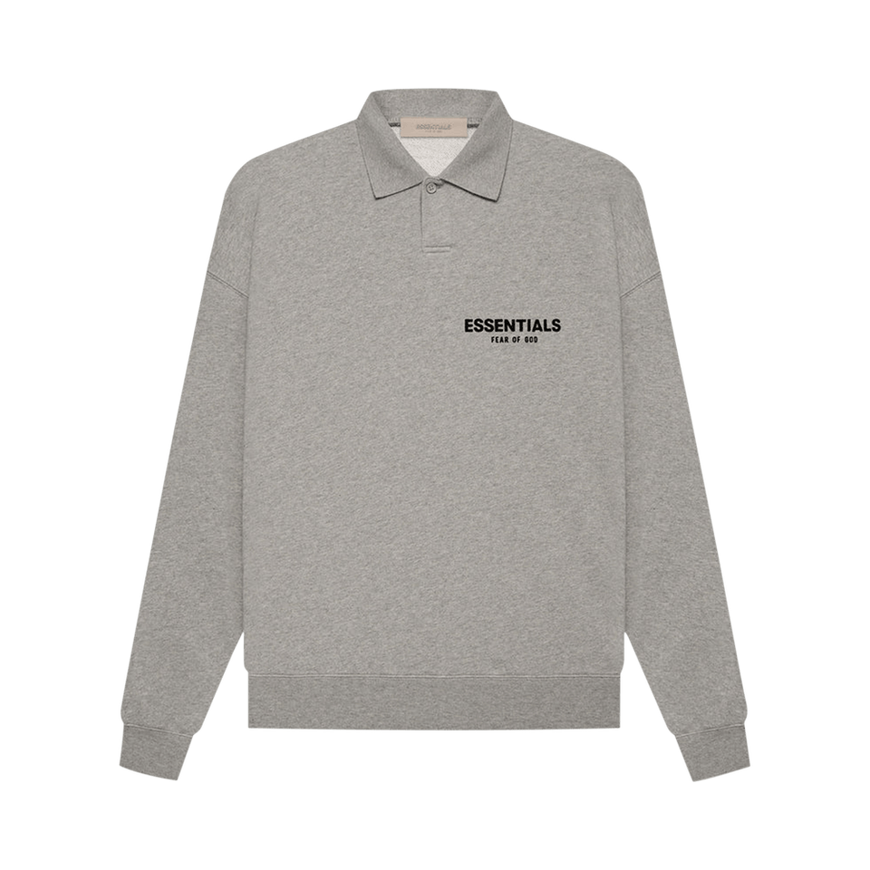 Fear of God Essentials Long-Sleeve Polo Dark Oatmeal