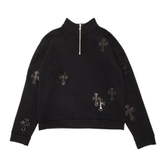 Chrome Hearts Ponyhair Cross Quarter Zip Black