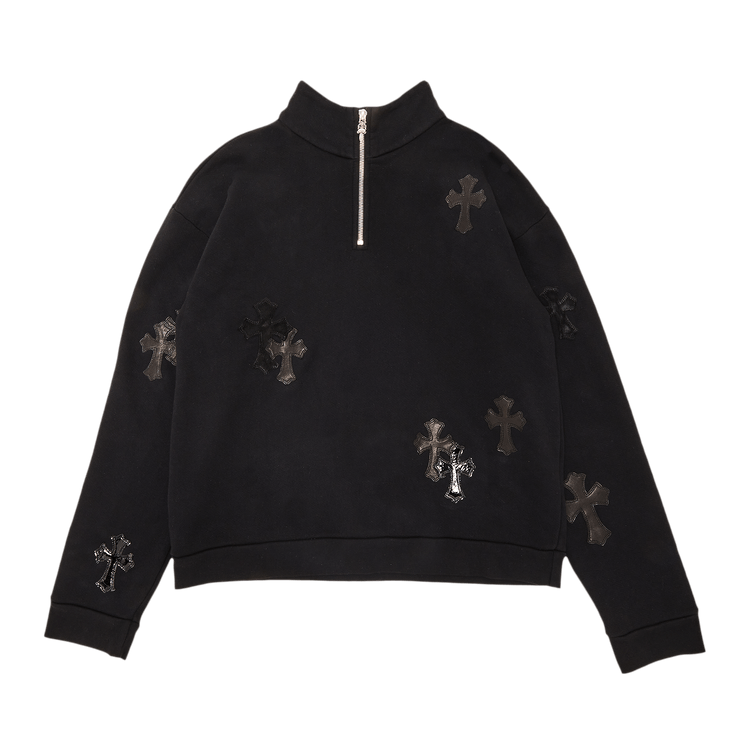 Chrome Hearts Ponyhair Cross Quarter Zip Black