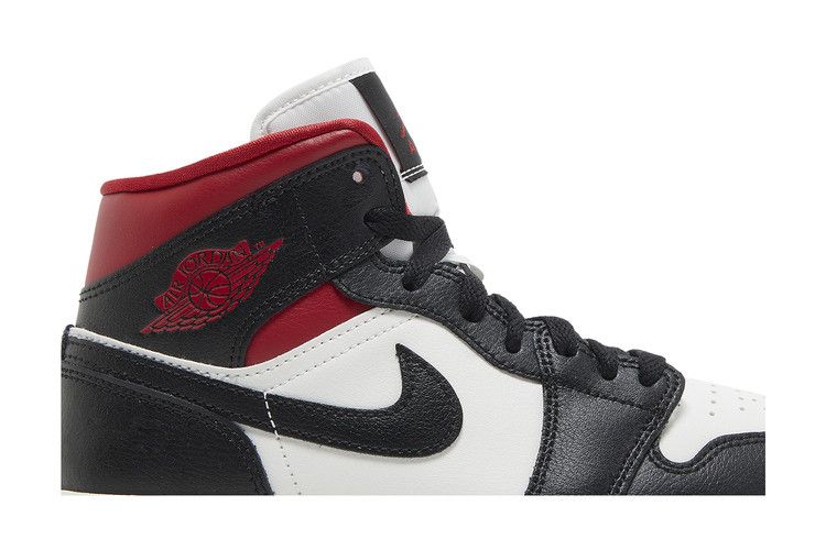 Wmns Air Jordan 1 Mid Black Off White Gym Red