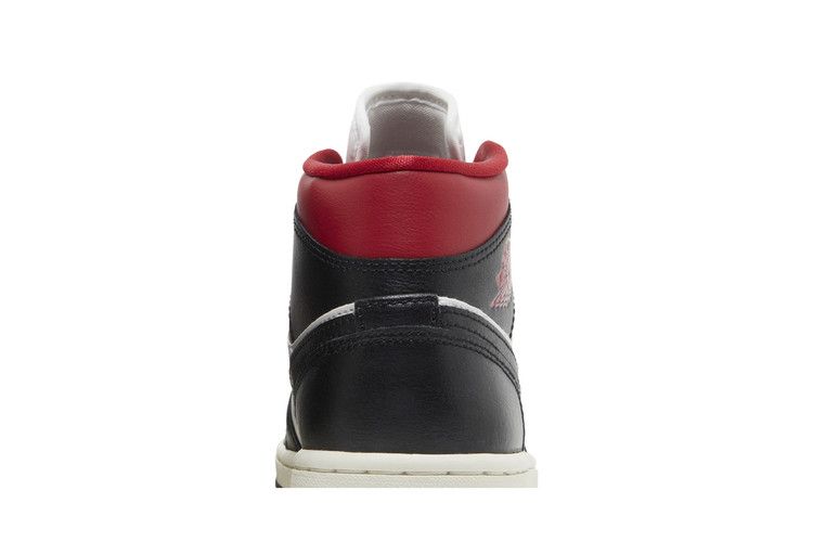 Wmns Air Jordan 1 Mid Black Off White Gym Red