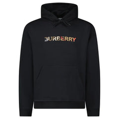Burberry Logo Embroidered Hoodie Black