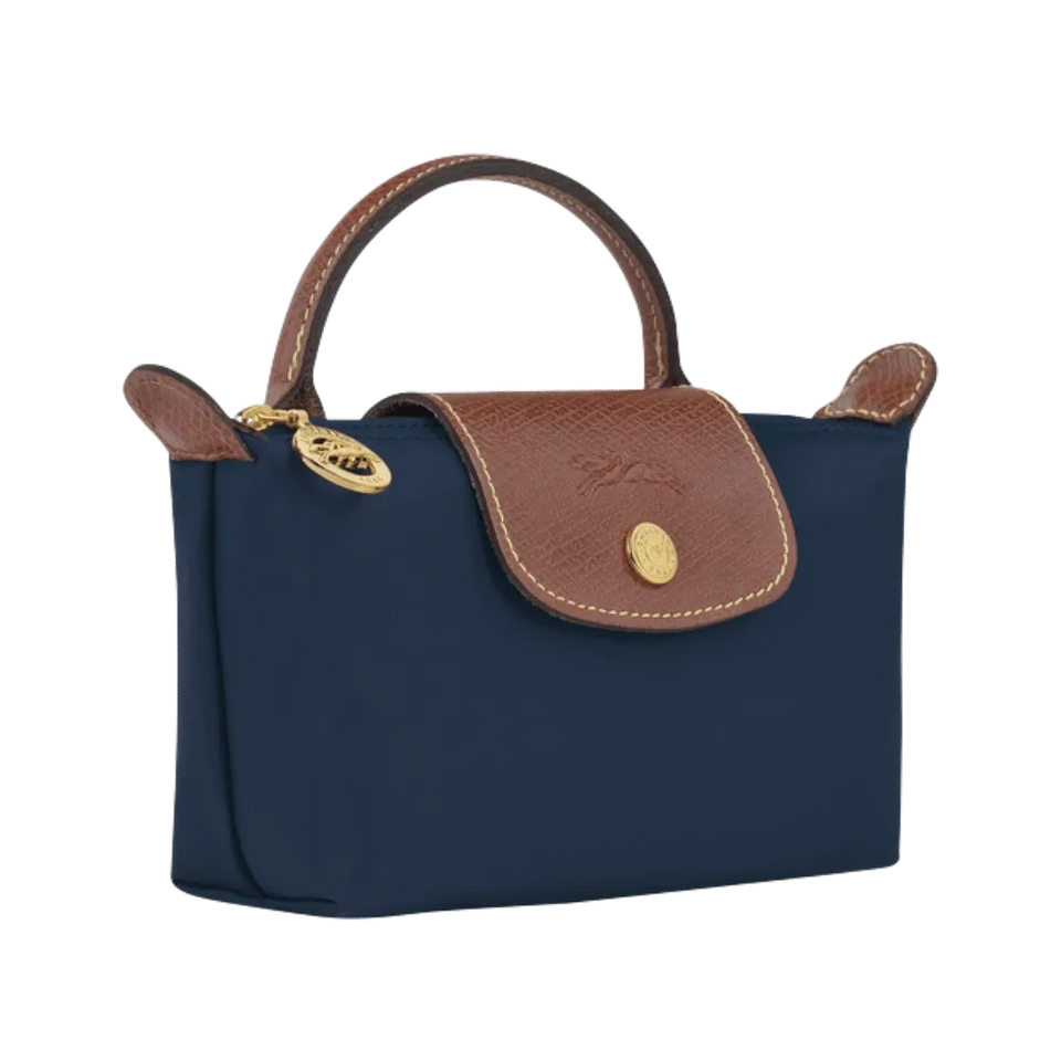 Longchamp Le Pliage Original Pouch with handle Navy - Recycled canvas