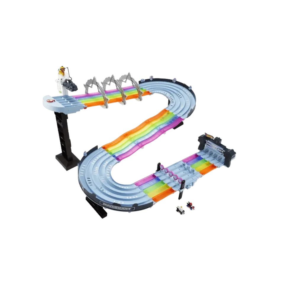 Hot Wheels Mario Kart Rainbow Road Raceway Set 1/64 Scale