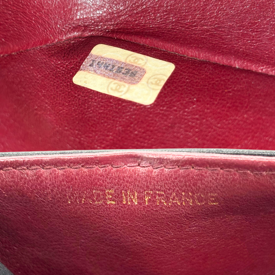 RG608 - CHANEL Vintage Black Lambskin 23cm Classic Flap Bag