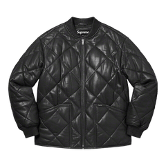 Supreme Quilted Leather Work Jacket Black