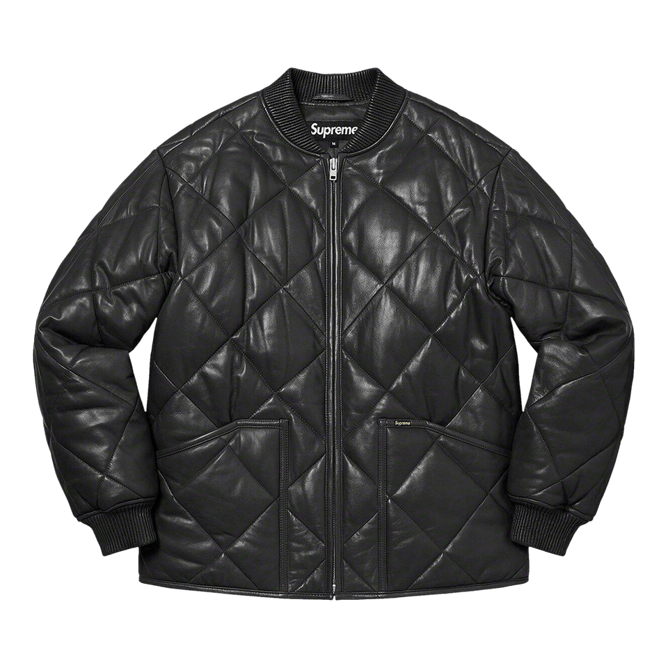 Supreme Quilted Leather Work Jacket Black