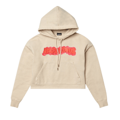Jacquemus Le Sweatshirt Pate Clay Logo Cropped Hoodie Beige