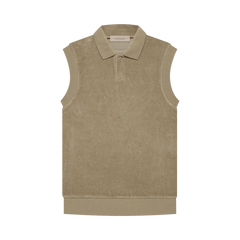 Fear of God Essentials Velour Sleeveless Polo Oak
