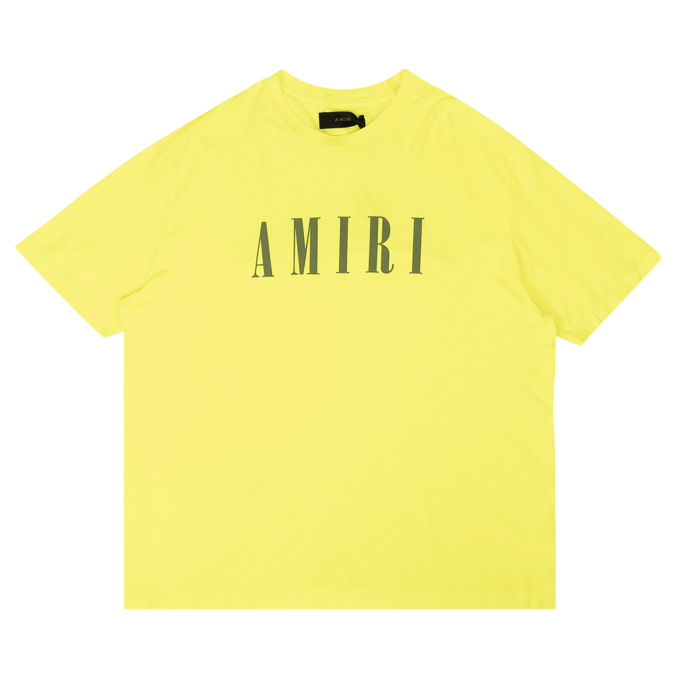 Amiri Core Logo Shorts-Sleeve T-Shirt Yellow
