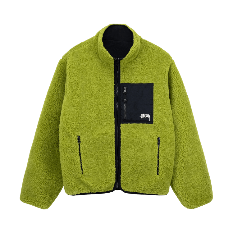 Stussy Sherpa Reversible Jacket Moss Green