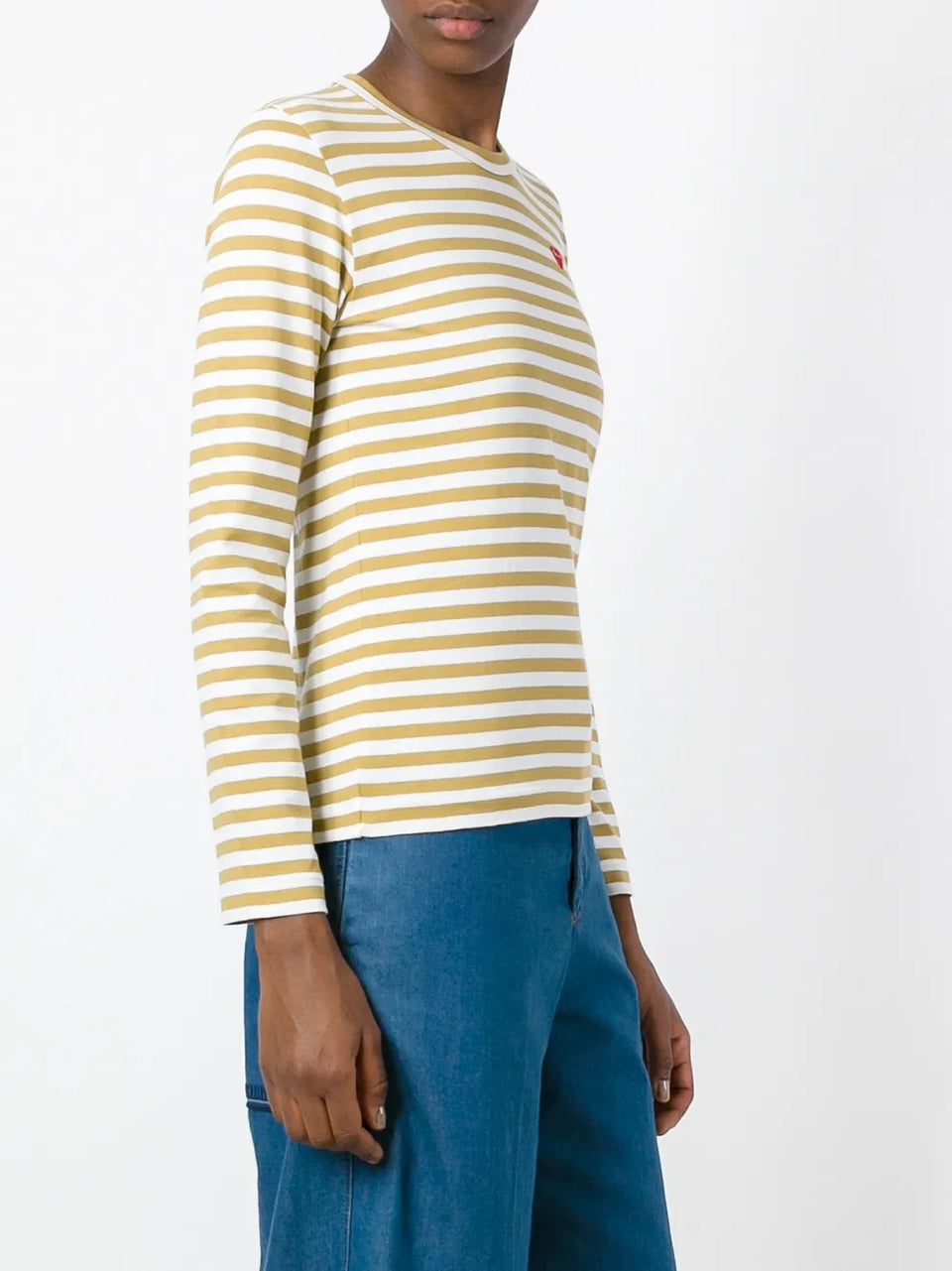 heart-patch striped top