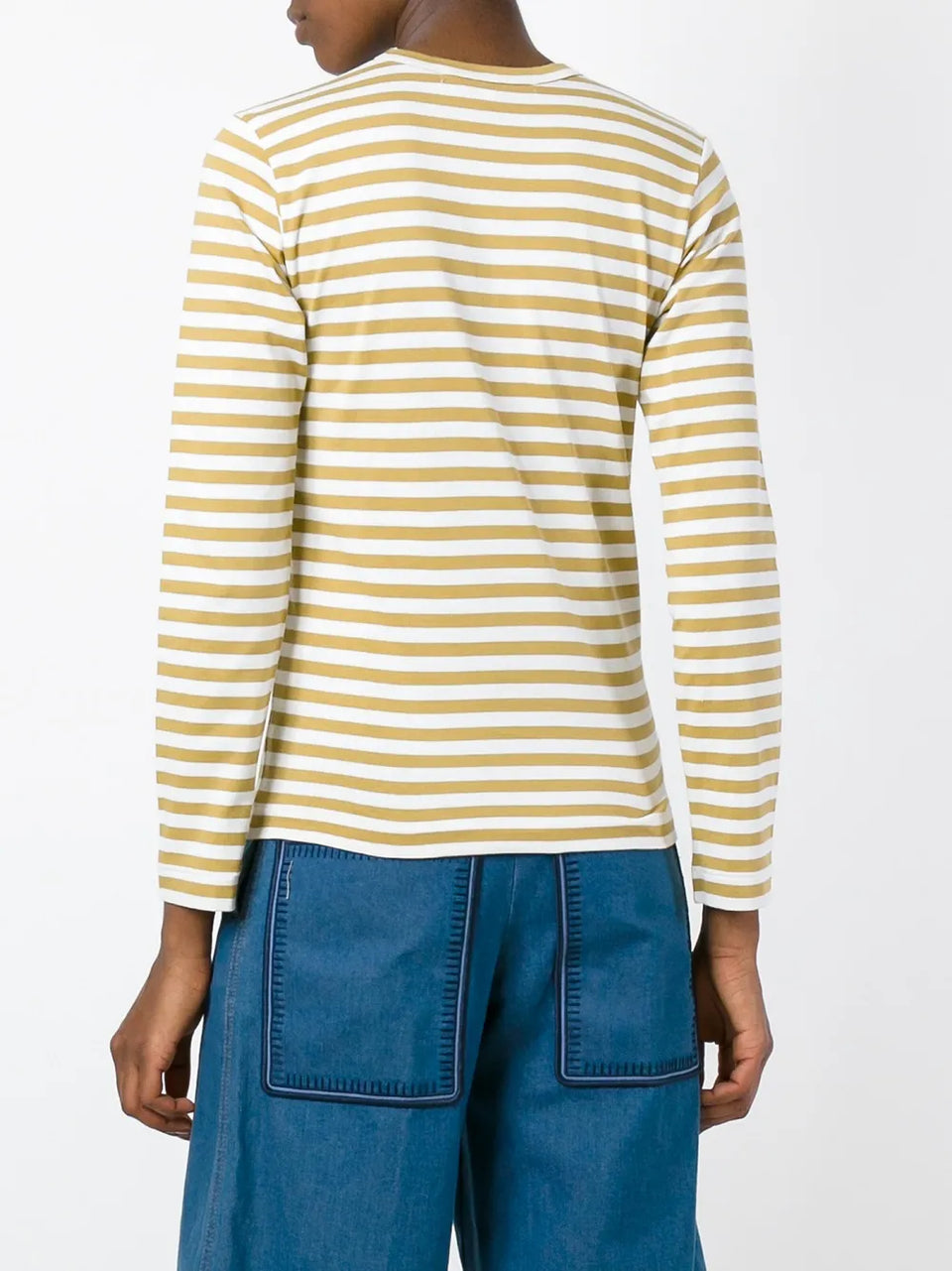 heart-patch striped top