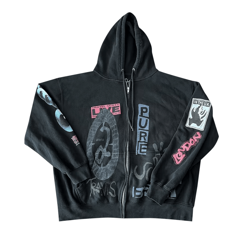 Cactus Jack by Travis Scott O2 Live Full Zip Hoodie Black