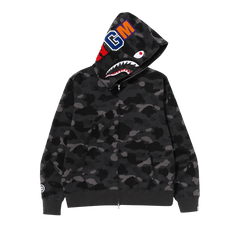 BAPE Color Camo Shark Full Zip Hoodie Black