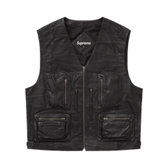 Supreme Patchwork Leather Cargo Vest Black